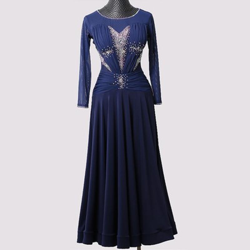

Modern dance skirt, new performance costume, ballroom dance, waltz dress, ballroom dance competition, performance female, Blue