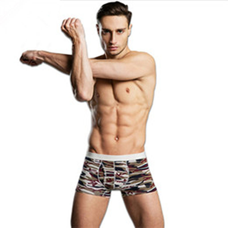 

Blackday 2020 Fashion Mens Underwear Boxers Camouflage Print Cueca Masculina Cotton Male Sexy Boxer Shorts #063, Red