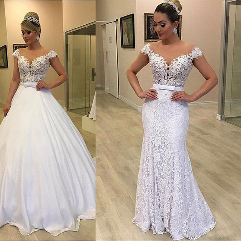 gown with detachable skirt