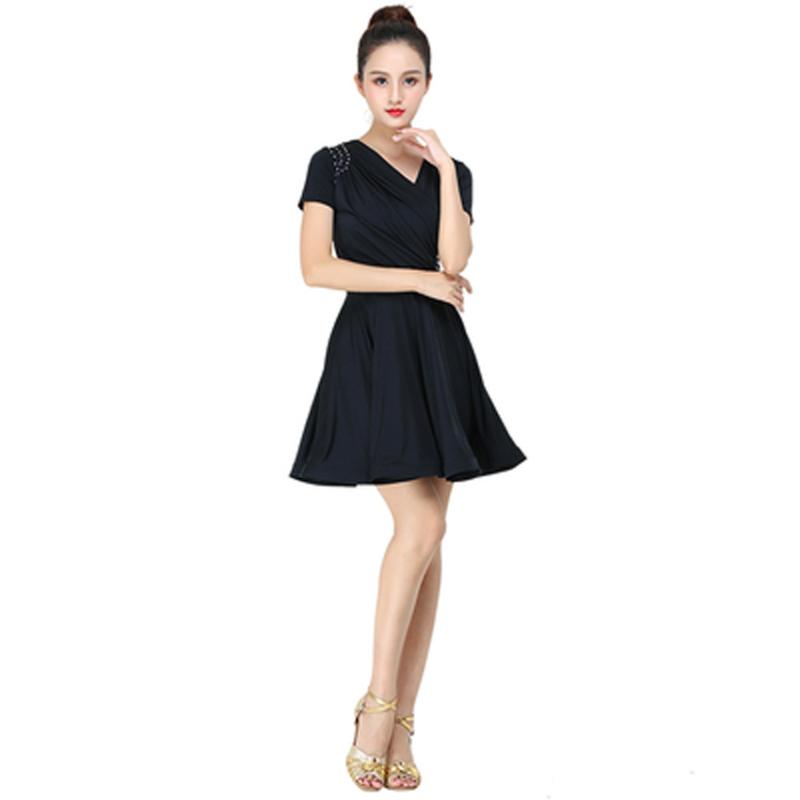 

Latin dance performance competition practice clothes adult female new spring and summer ballroom dance dress, Black
