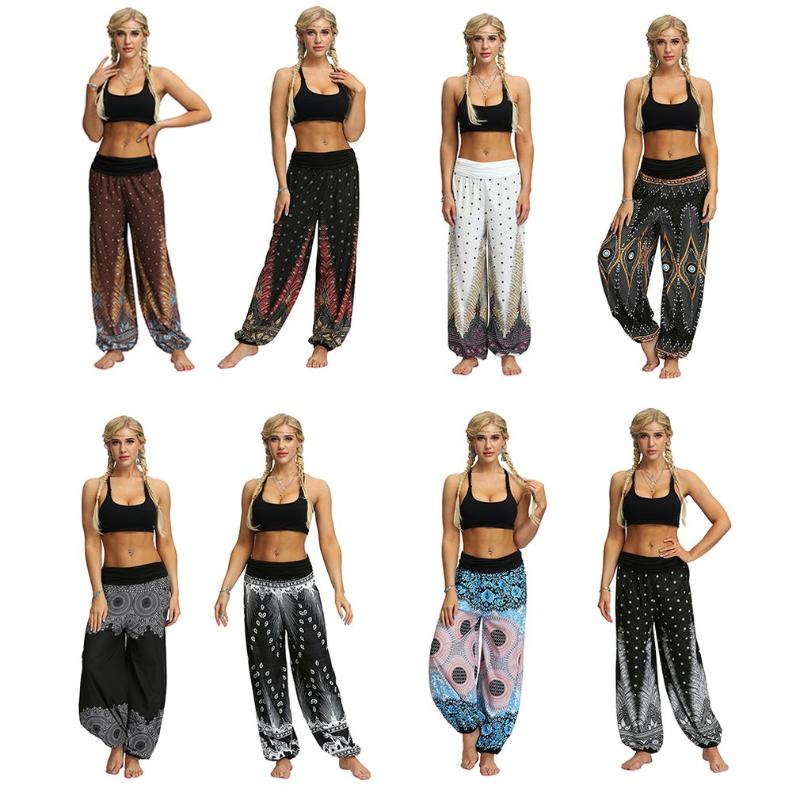 

Ethnic Style 3D Print India Belly Dance Pants Wide Leg Harem Fashion Yoga Trousers Loose Fitness Pants for Wome, Color 4