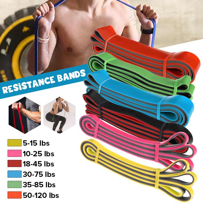 

5 Levels Exercises Elastic Fitness Training Yoga Loop Band 120 lbs Resistance Bands Workout Pull Rope Strength Test Band 1pcs