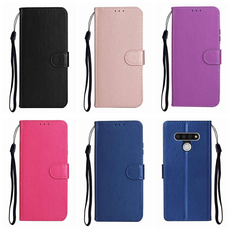 

PU Plain Wallet Leather Cases For LG Stylo 6 5 K51 Huawei Y5P Y6P Y8P P Smart P40 Lite E Pro Magnetic Holder Flip Cover Lanyard Credit ID Card Slot Rose Gold Pink Pouch, Pls let us know the color you want