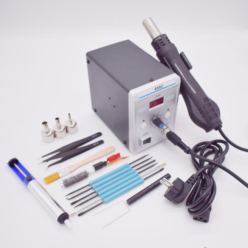 

700W 858D ESD Soldering Station 60W LED Digital Solder Iron Desoldering station BGA Rework Solder Hot Air Gun tools set
