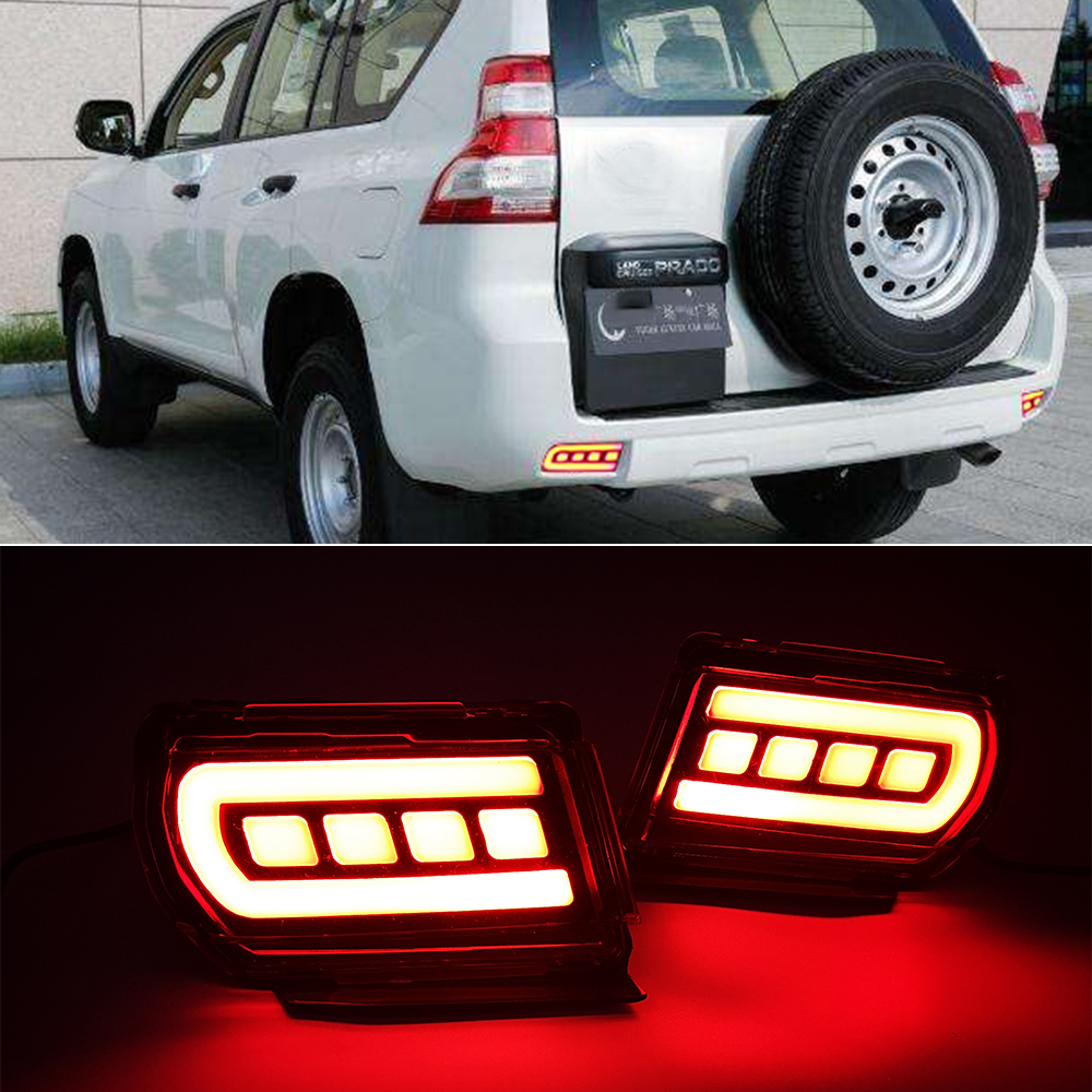 

1 Pair LED Reflector For Toyota Land Cruiser Prado 150 LC150 FJ150 GRJ150 2010 - 2019 Rear Bumper LED Tail Light Brake Light