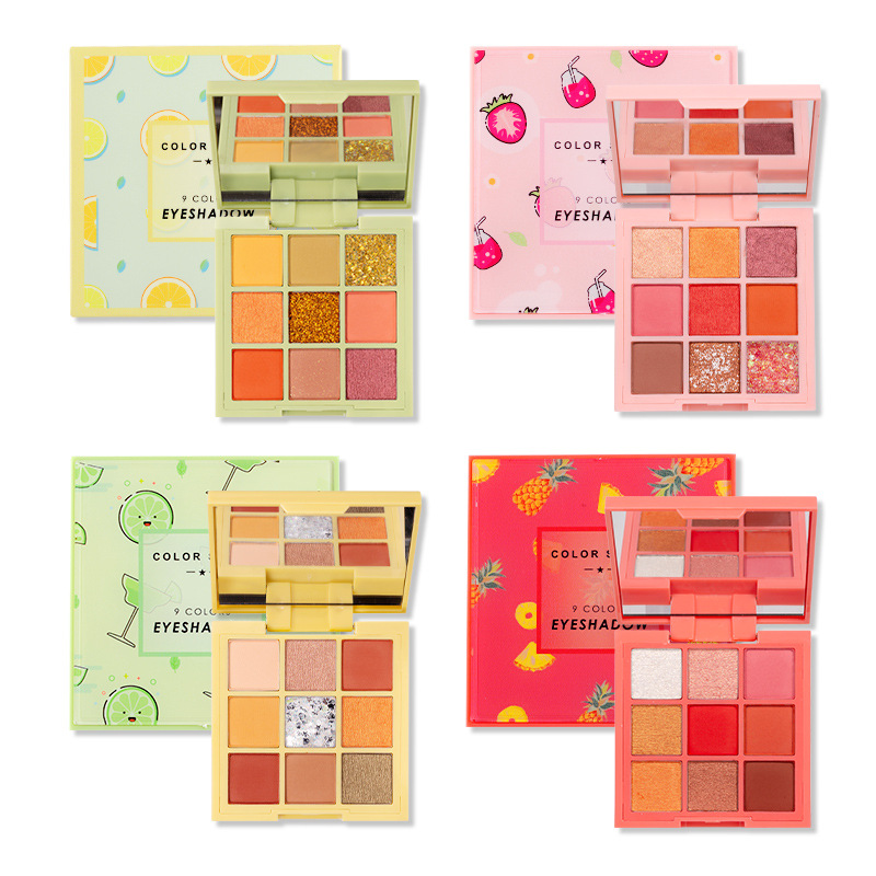 

9 Colors Glitter And Matte Eyeshadow Palette Sequins Eyeshadow Palette Pigment Eye Shadow Makeup Cosmetics, 01orange