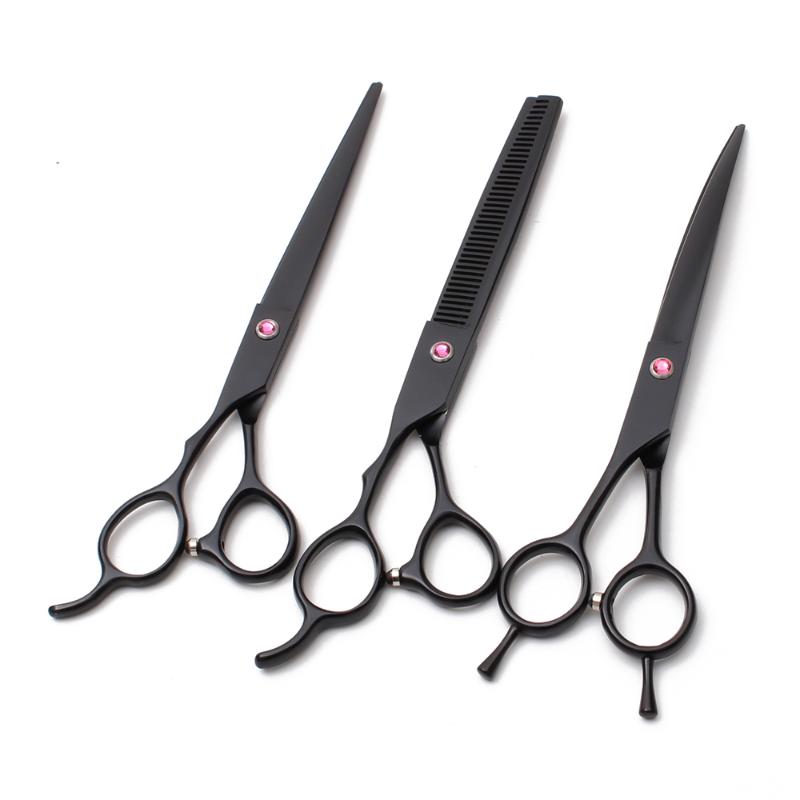 

Dog Grooming Scissors Left-Hand 7" Engrave Logo JP 440C Down Curved Shears Cutting Shears Thinning Scissors Pets C4006