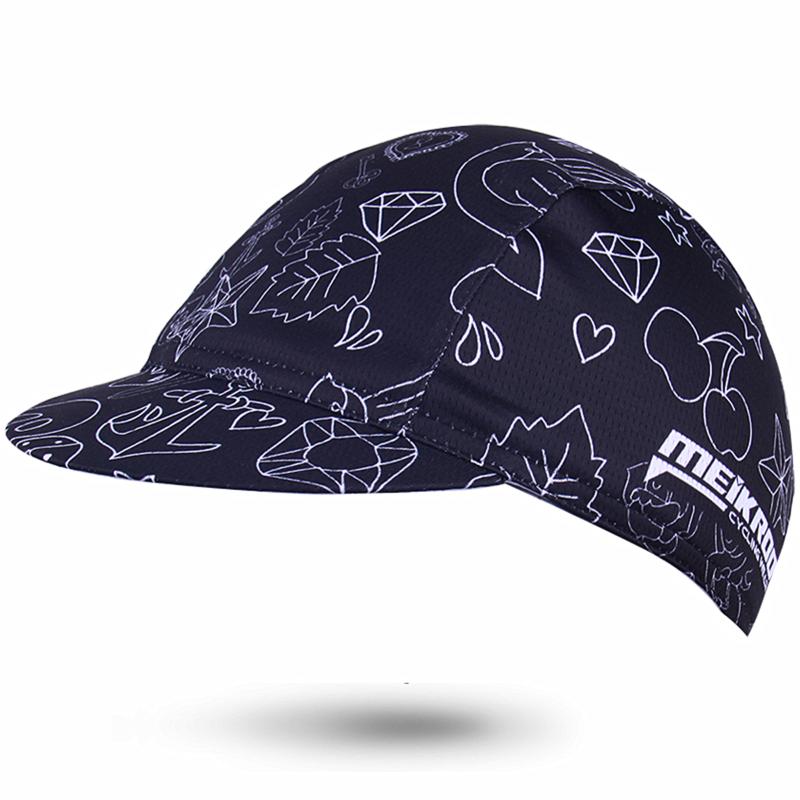 

Unisex Cycling Cap, Outdoor Breathable Bike Skull Cap with Sun Brim for Men and Women, Black