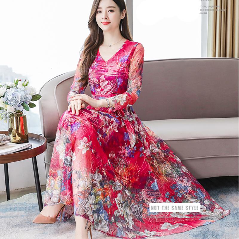 

2020 Autumn Print Embroidery Beach Maxi Dress Vintage 3XL Plus Size Long Sleeve Midi Dress Elegant Women Bodycon Party Vestidos, Purple