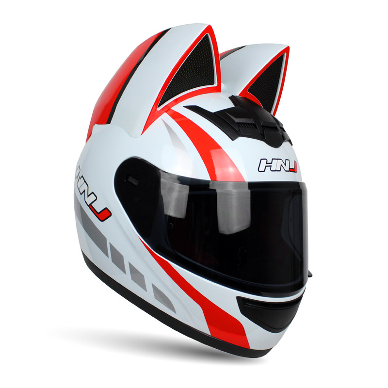 

Motorcycle Women Helmet Full Face Helmets Motocross Casco Moto Cat Ear Motorbike Racing Capacete Casque Riding Headgear