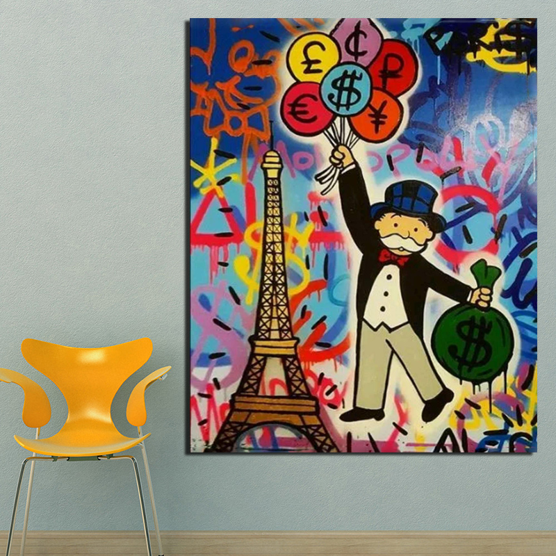 Compra Alec Monopoly Que Sostiene Un Globo Pintura De La Lona Imprime