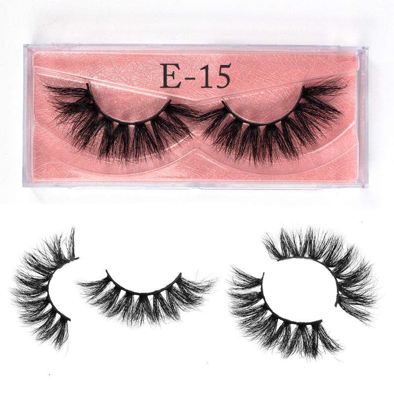 

Faux Mink Hair False Eyelashes Wispy Criss-cross Fluffy Thick Natural Handmade Lash Cruelty-free Eye Makeup Tool 1Pair/Set #E-15