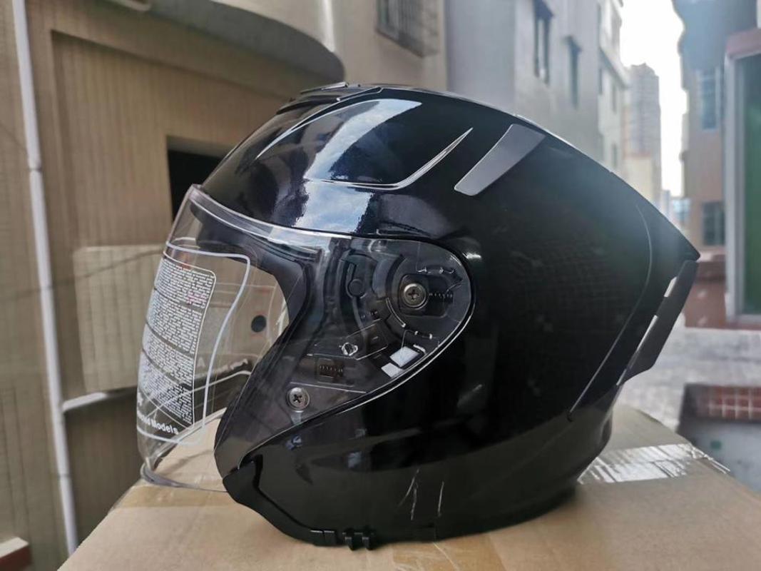 

Motorcycle helmet open face double lens X14 hat motor X fourteen bright black motegi Money Cat 93 Motorcycle racing helmet