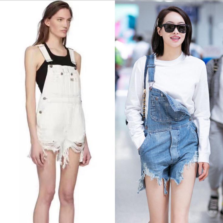 

2020SS R13 Playsuits Denim Overalls for Womens Rompers Shorts Slim Casual Short Overalls Women Shorts Rompers Tracksuit