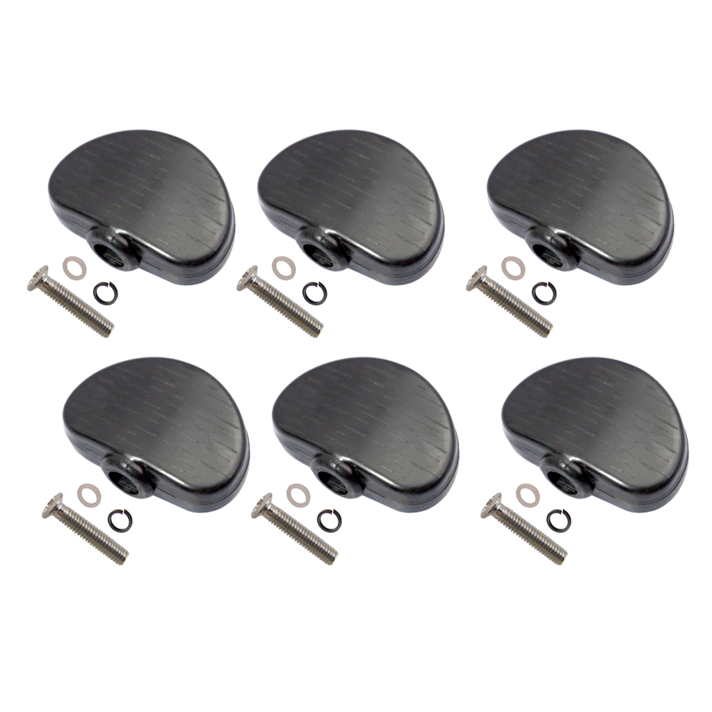 

6 Pcs Black Guitar Tuning Pegs Keys Button Tuners Machine Heads, Premium Plastic
