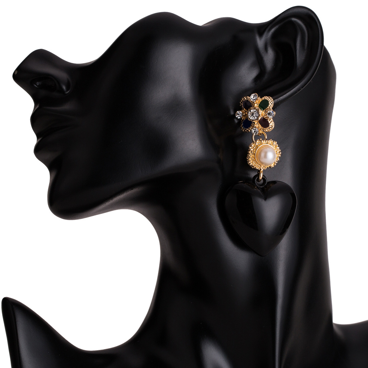

Exaggerated multi-layer love pendant diamond earrings women's earrings