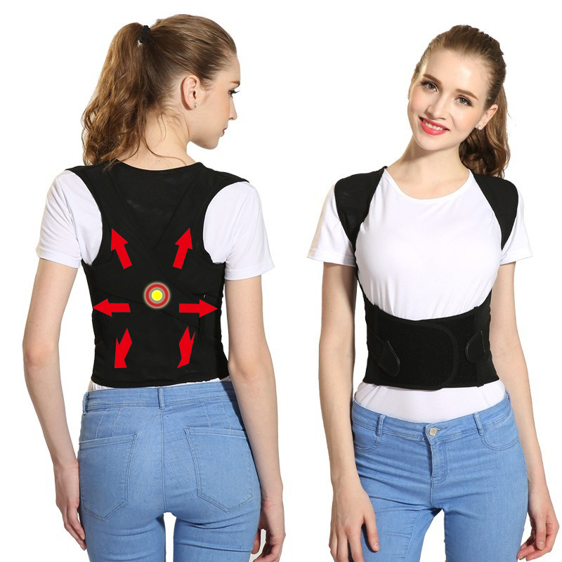 

Adjustable Back Posture Corrector Belt Shoulder Brace Men Women Back Straighten Corset Waist Spine Brace Orthotics Adult Kids, Black