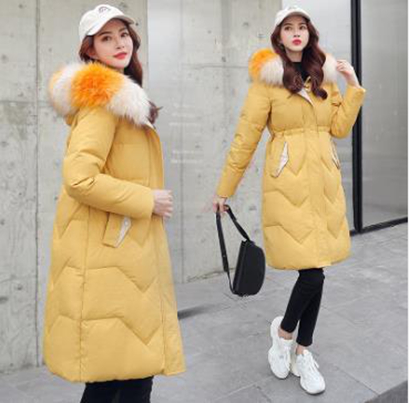 

Wholesale women's fashion new winter was thin and versatile casual slim long-sleeved down jacket, Creamy-white