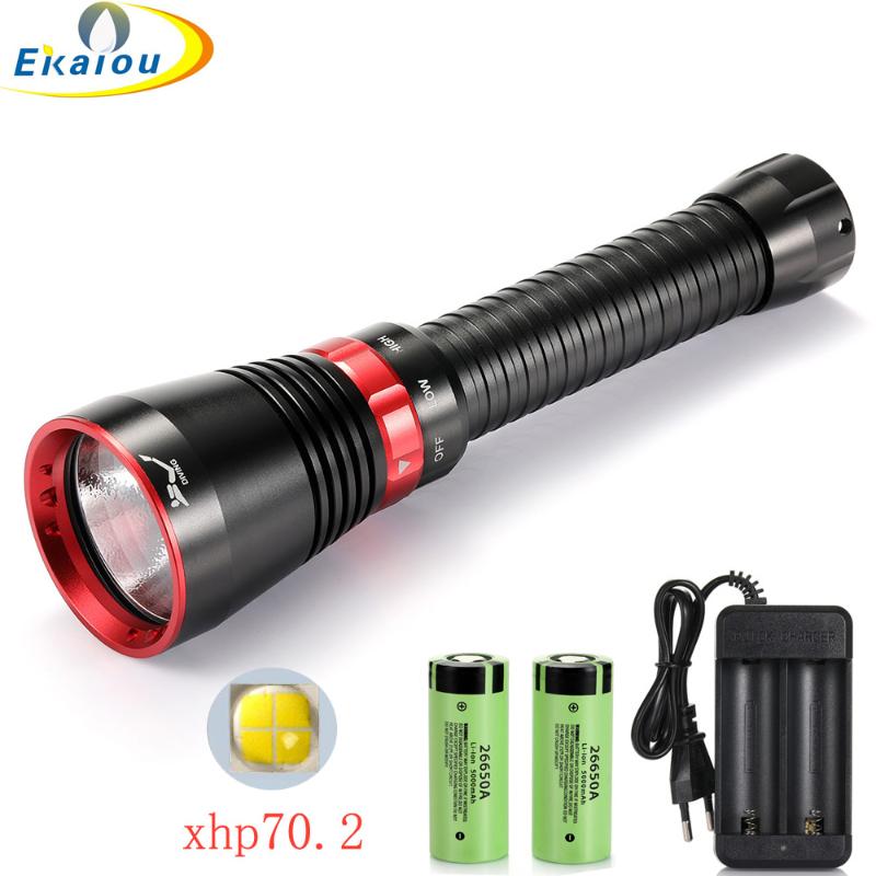 

new Professional Diving 6000 Lumens XHP70.2 LED White/ Yellow light Waterproof Underwater Tactical Torch Hunting lamp