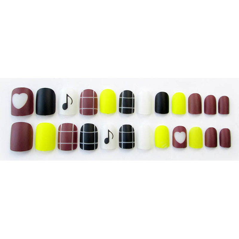 

24Pcs/Set Matte Fake Nails Tips Square Type Top Finish Finger Nail Art Tips Decor MPwell, 06