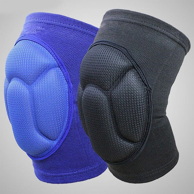 

Protector Sponge Knee Pads Black Adjustable Basketball Volleyball Support Sport 1 Pair