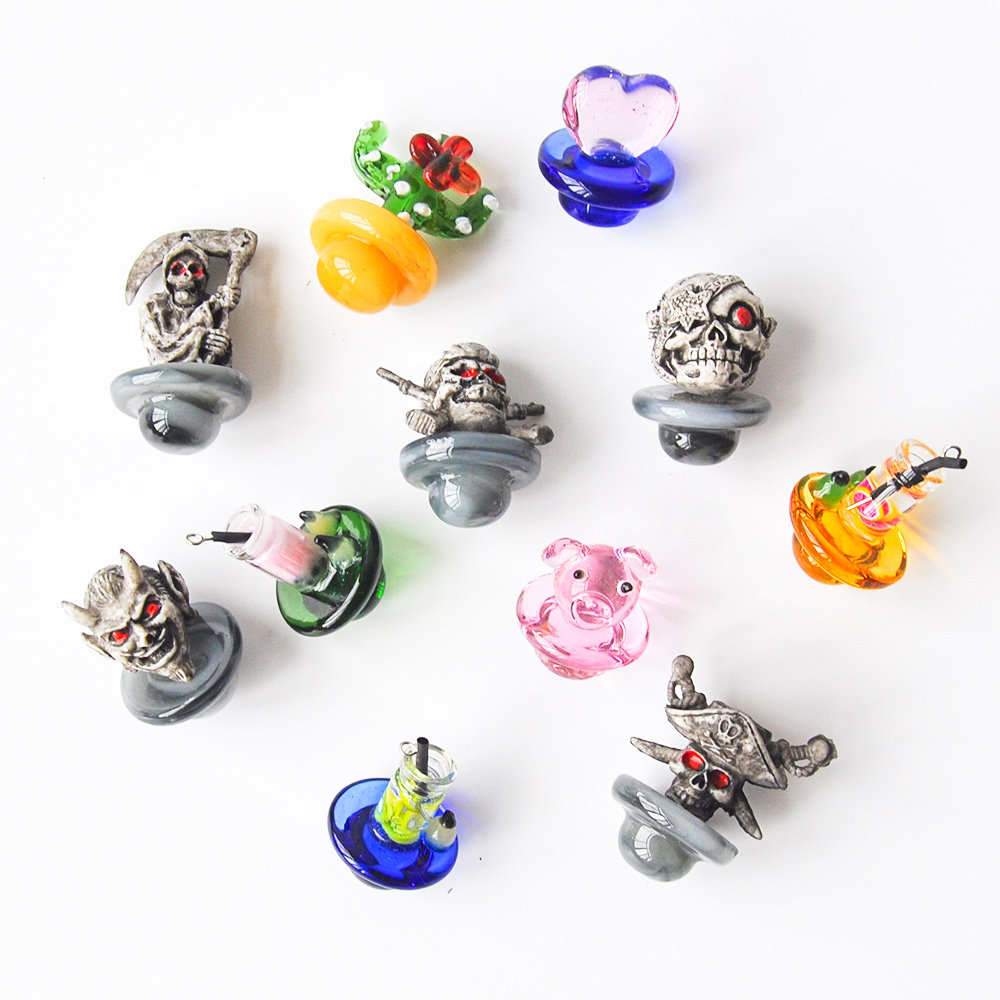 

Colorful OD25mmGlass UFO Carb Cap for 2mm Quartz Banger Thermal P Quartz Banger Glass Water smoke accessory