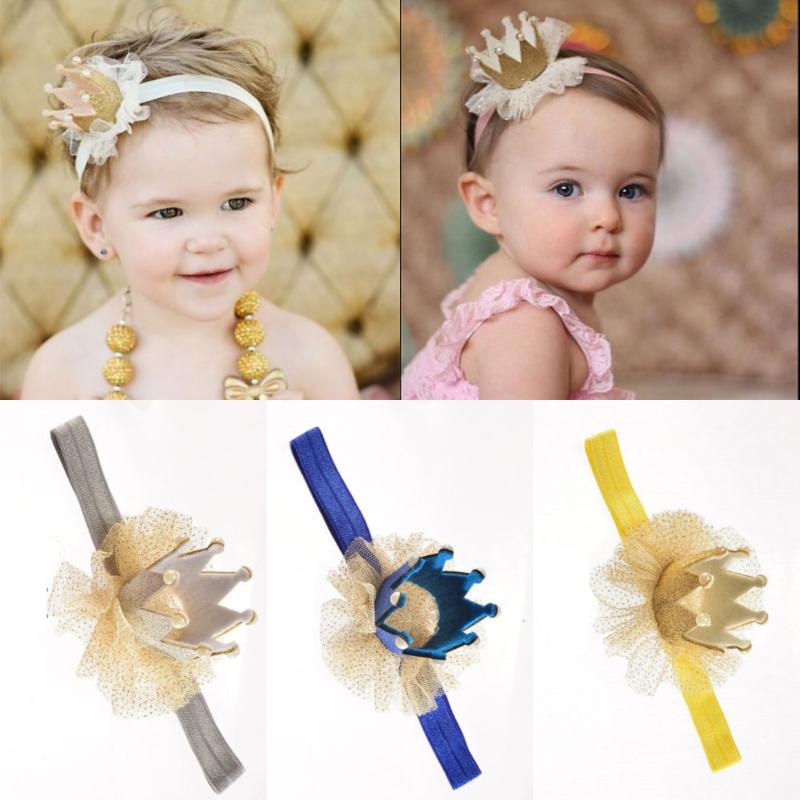 

Baby Accessories Newborn Baby Girl Headband Birthdays Hair Bands Kids Girls Flower Bow Crown Soft Elastic Tiara Headbands