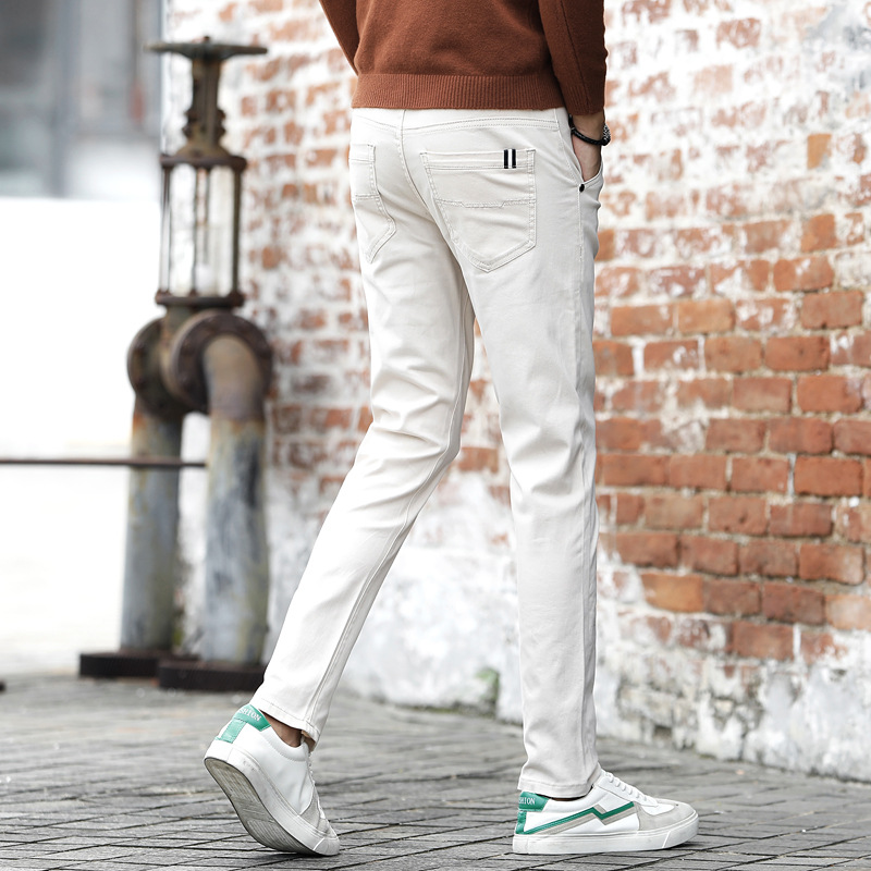 

2020 Men's Stretch Stripe Casual Pants Men's Four Seasons High Quality Business Trousers Straight Trousers, Gray