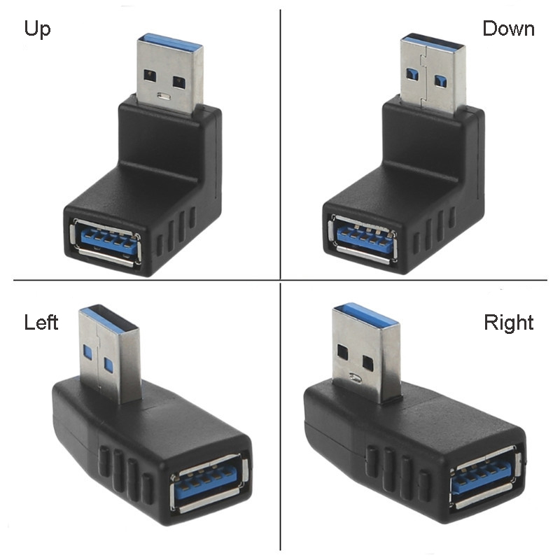 

90 Degree USB 3.0 A Male To Female Adapter Connector Extender Plug Coupler For Laptop PC Left,Right and Up,Down JK2007KD