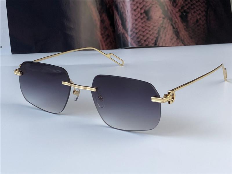 

New fashion wholesale sunglasses 0113 small ultralight irregular frameless retro avant-garde design uv400 light colored lenses uv400 eyewear