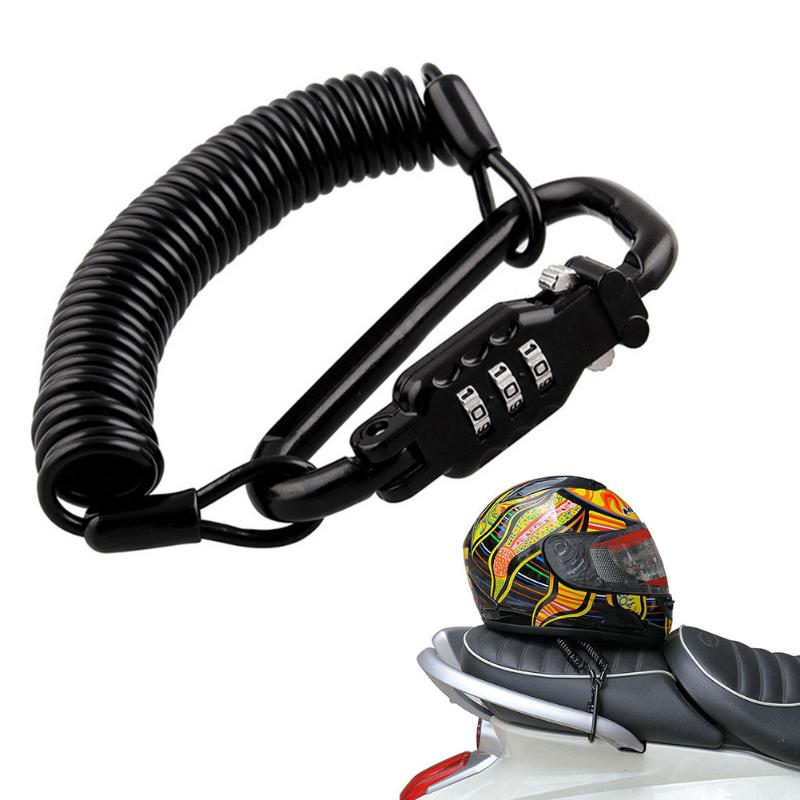 

Safety Carabiner Protection Spring Cable Portable Digit Combination Anti Theft Motorcycle Helmet Lock Device Multifunction