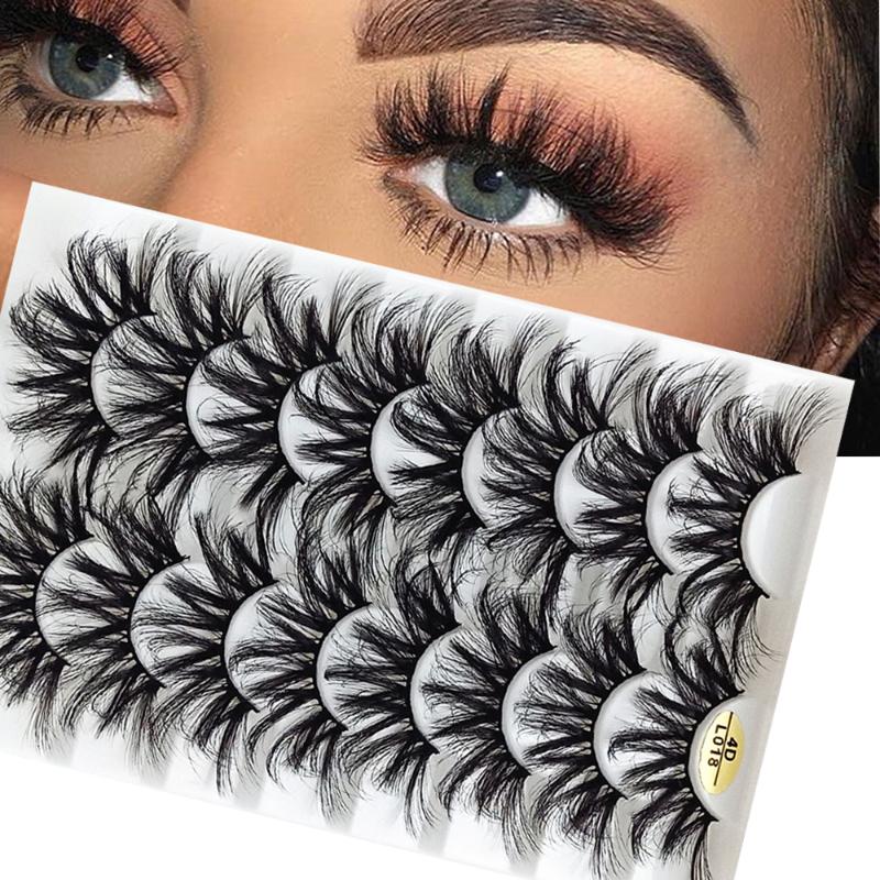 

8Pairs 25mm 4D Mink False Eyelashes Natural Wispy Fluffy Dramatic Full Volume Lashes Woman Eyelash Extension Makeup Tools