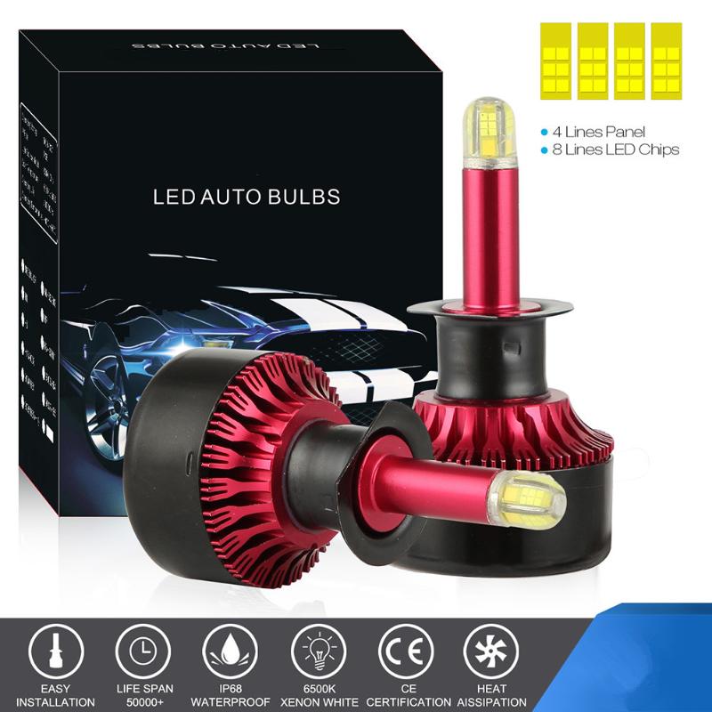 

2pcs Dc 10v-36v Car Led Headlight Fog Lights H1 H7 H8/9/11 9005 9006 Auto Lamp Bulbs Universal 6500k Car Lights