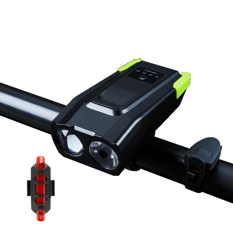

4000mAh Smart Induction Bike Front Light Kit USB Rechargeable LED Taillight And Headlight With Horn For Bicycle #ED