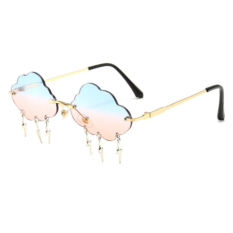 

Vintage Rimless Sunglasses Women 2020 Clouds Steampunk Sun Glasses Men Frameless Glasses Shades UV400 For Women Oculos