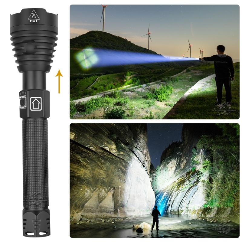 

bright tactical LED XHP90 XHP90.2 USB Rechargeable torch 18650 26650 XHP70 XHP50.2