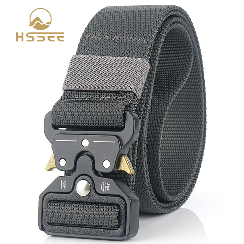 

Genuine Gray Series Nylon Tactical Belt Soft Real Nylon Hard Metal Quick Release Buckle Mens Sports Belt Dropshipping