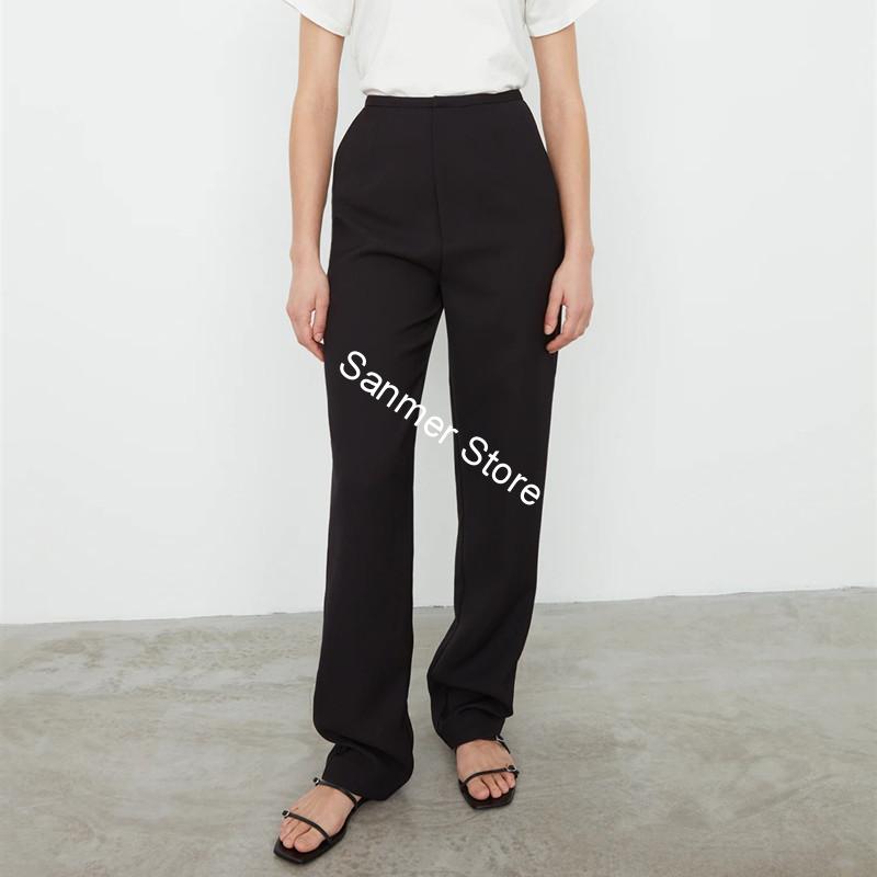 

Two Colors Women's Trousers New Casual High Waist 2020 New Zipper Lady Long Pants, Black