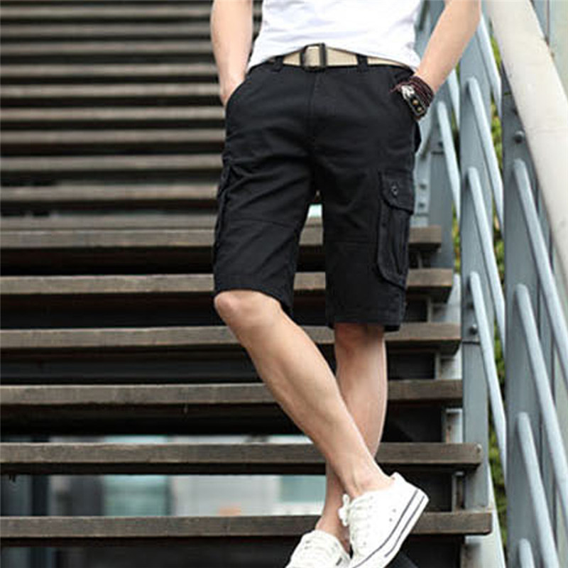 

Summer Shorts Combat Mens Cargo Pockets Male Army Cotton Shorts Men Casual Outdoors Knee Length Short Pants