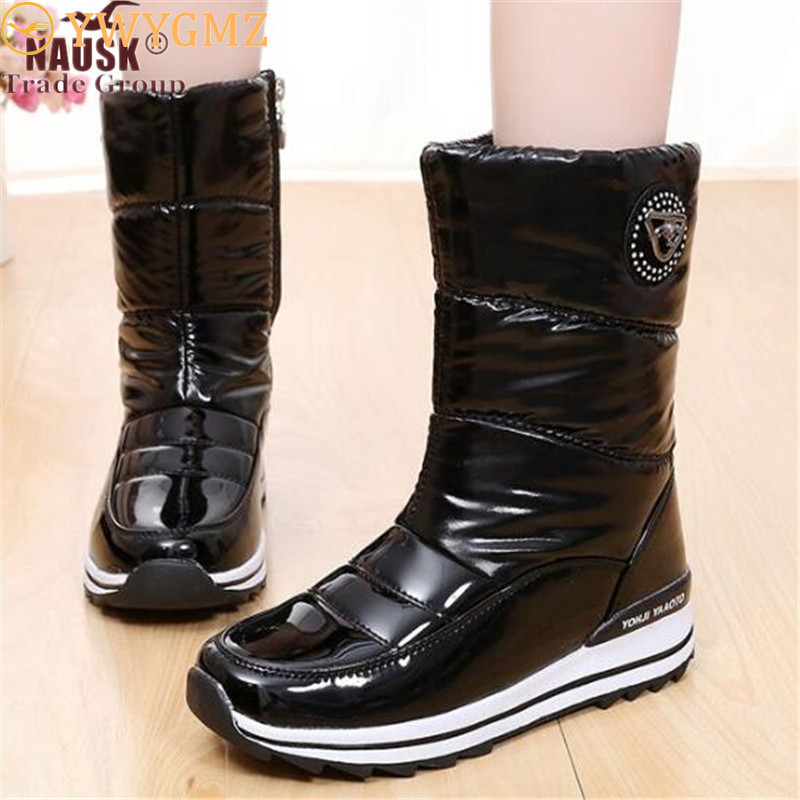 

NAUSK Arrivals Winter High Quality Women Boots Waterproof Thick Fur Shoes Slip-resistant Women Platform Warm Snow Boots -40