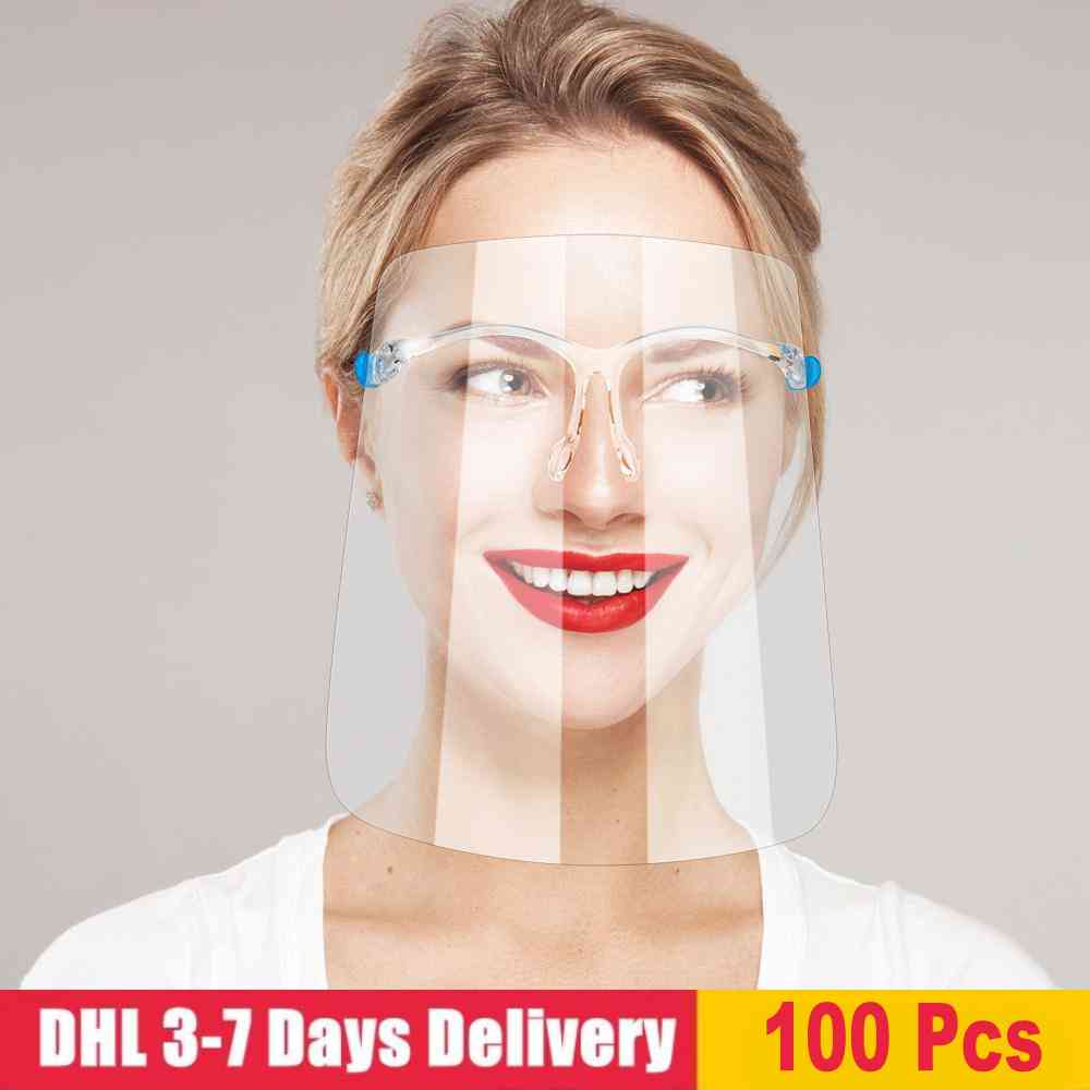 

3-7 Days to US Protective Face Shield Fully Transparent Face and Eye Protection from Droplets and Saliva with Reusable Glasses and Replacea