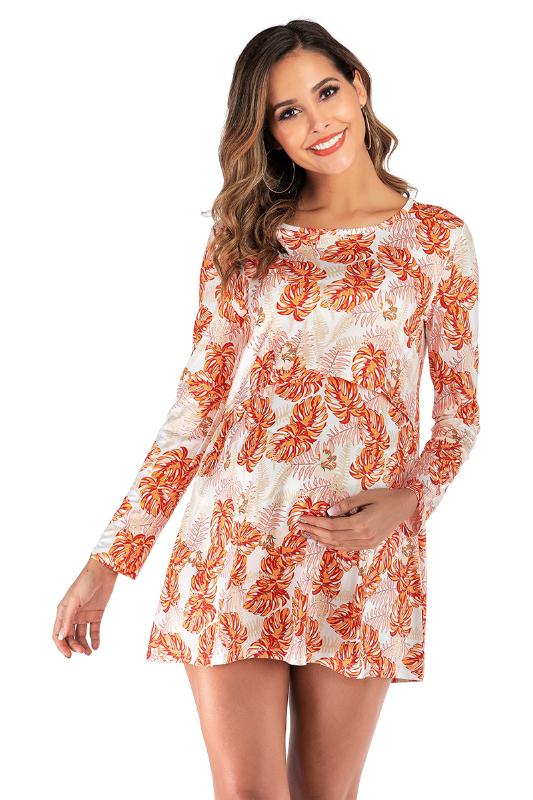 

Fashion trend explosions Europe and the United States new round neck long-sleeved maternity dress fashion breastfeeding clothes, Green