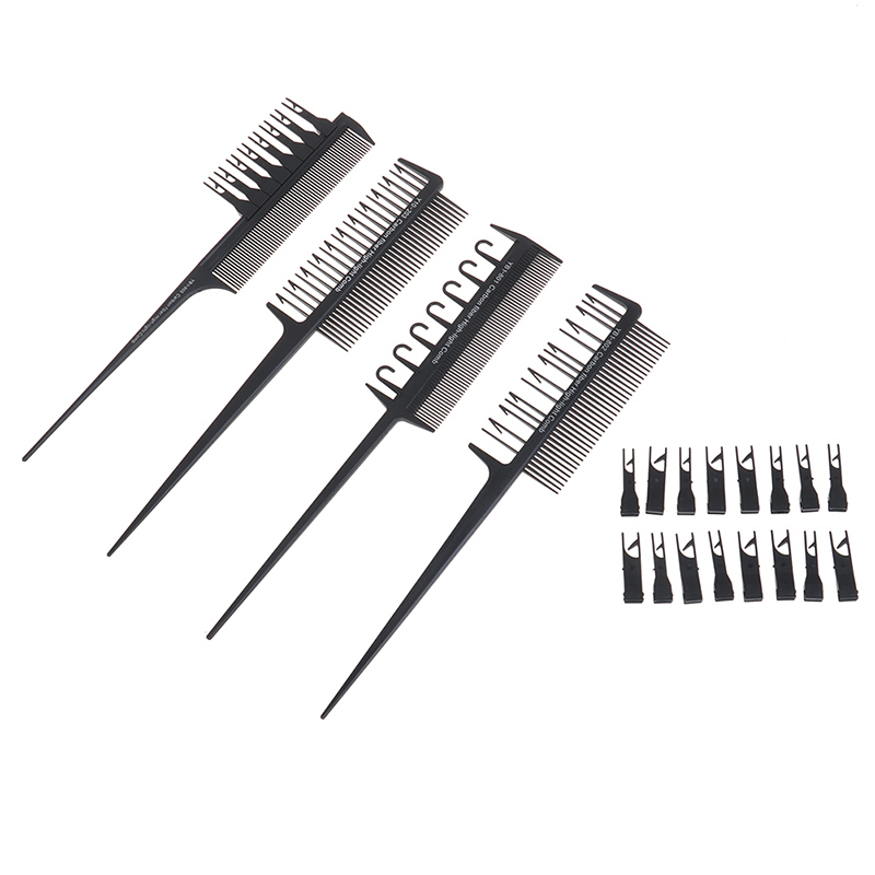 

Adjustable Sectioning Highlight Comb Weaving Cutting Brush Salon Hair Coloring Styling Professional 2 Side Hair Dyeing Comb