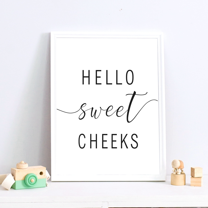 Download Hello Sweet Cheeks Quote Cross Stitch Art Collectibles Cross Stitch