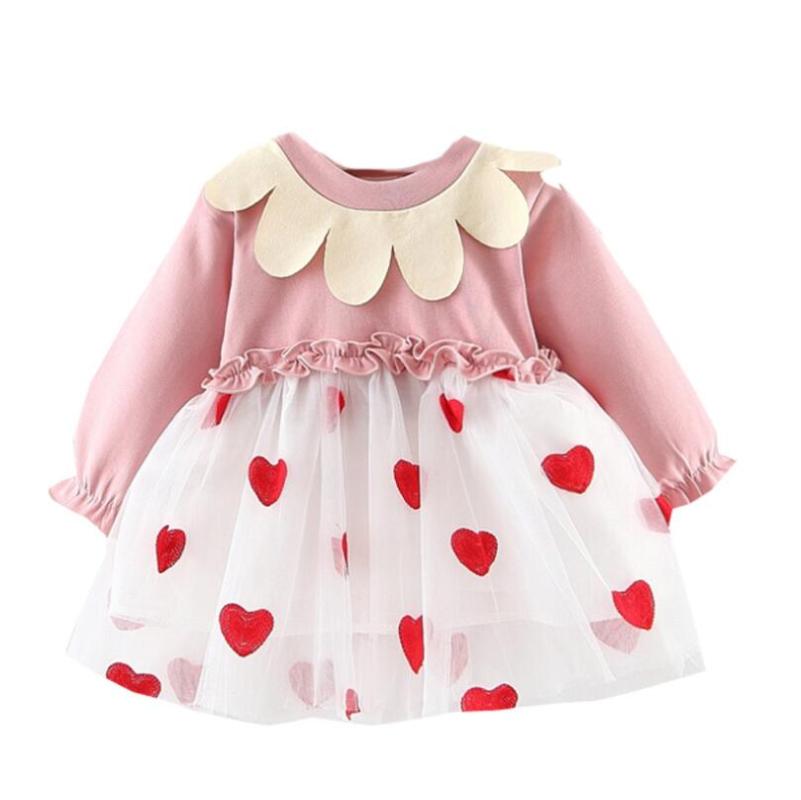 

cute long sleeve Dress Children's Clothing Girls cotton Baby Girl Dresses Party holiday daily Wedding Children's Princess Dress, As picture show
