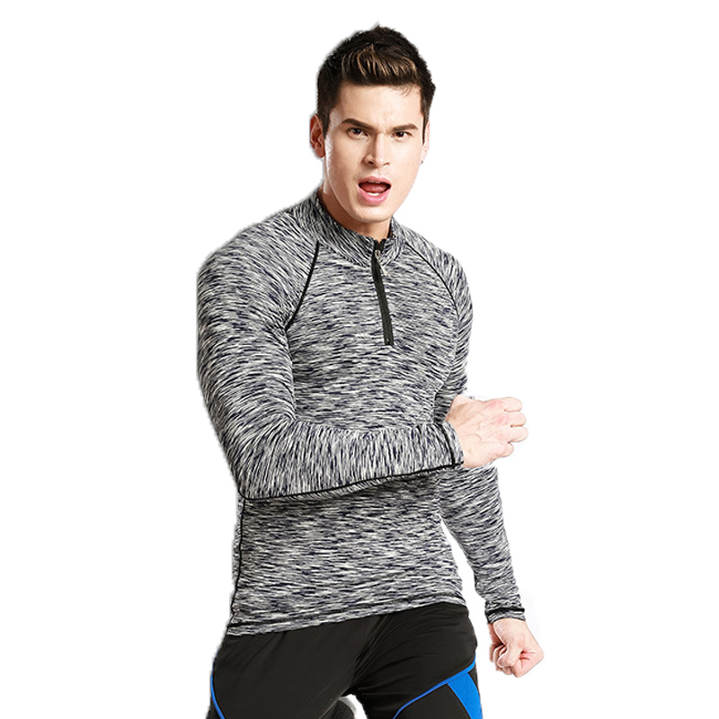

Men Quick Dry Running T-shirt Fit Compression Sport Long Sleeve Shirt Football Jersey Sportswear Training Shirts Tees Gym Top T, Color 2