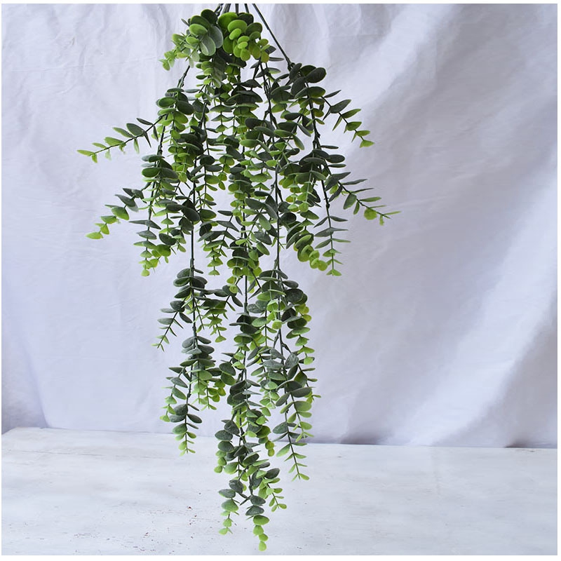 

2Pcs Artificial Plants Eucalyptus Vine Garland Plant Fake Hanging 29.5 inch For Home Indoor Outdoor Front Porch Flower Decor, Dark green