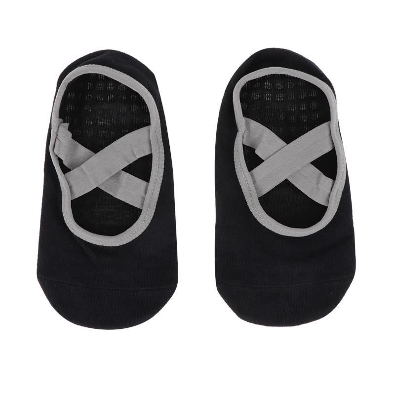 

Womens Yoga Socks Slip Socks Open Back Ballet Cotton For Yoga Pilates Ballet Dance, Black