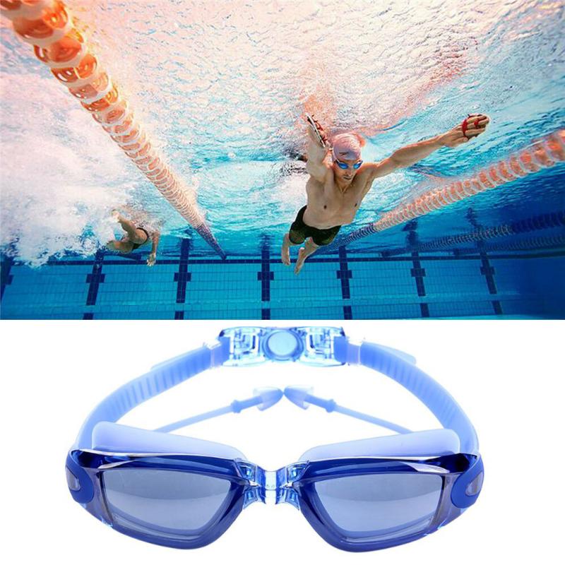 

HD Waterproof Swimming Goggles Anti-fog Swim Glasses Professional Swimwear Eyewear Water Sport Swim Pool with Earplugs Nose Clip
