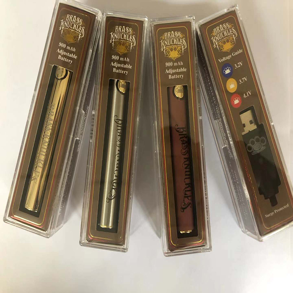 

Brass Knuckles 650mAh 900mAh Preheat battery Gold Wooden Silver Preheating Voltage Adjustable 510 Thread for Thick Oil Cartridge